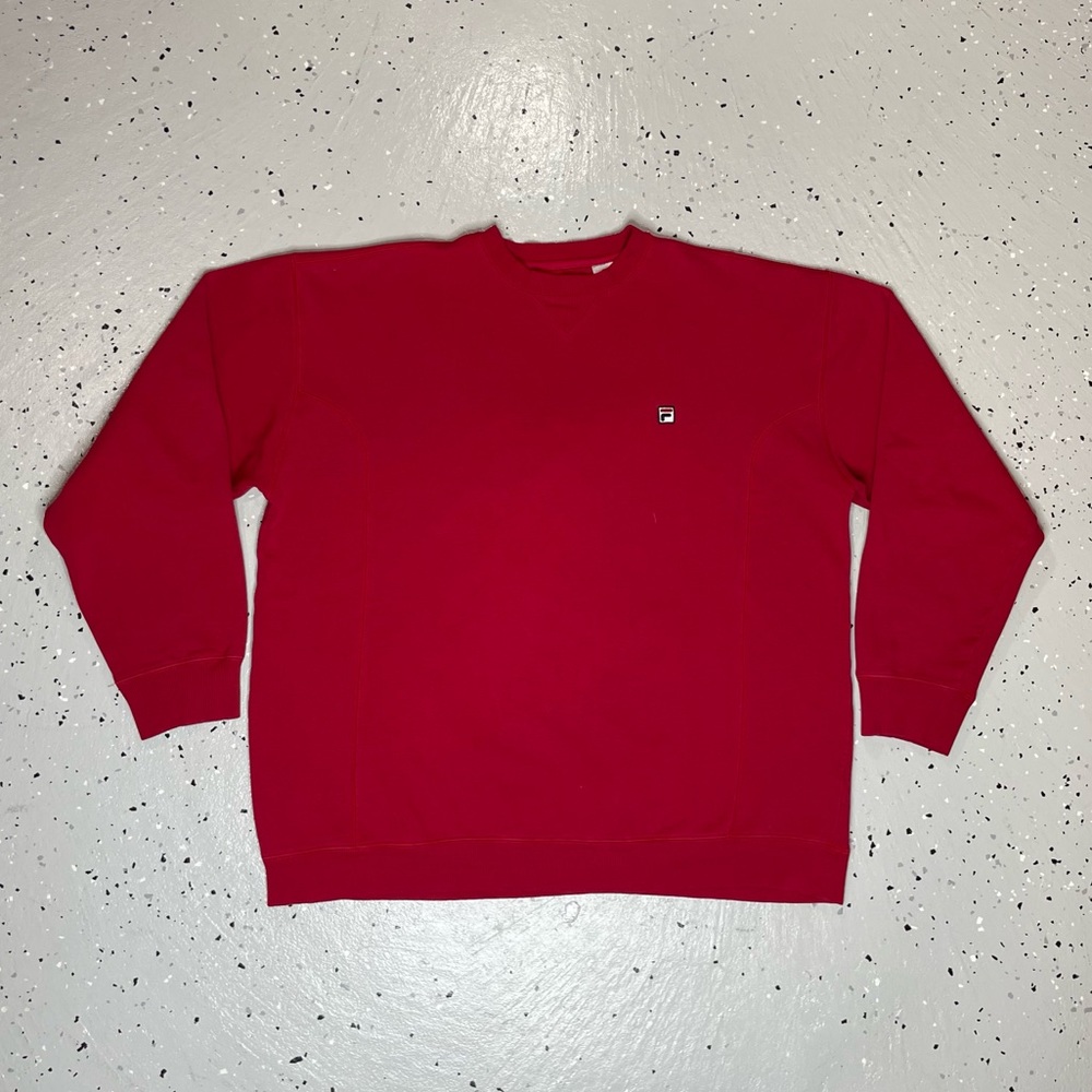 Vintage Y2k Fila Crewneck Sweatshirt Mens Size XL Red